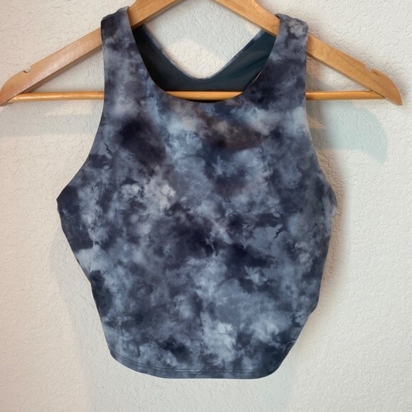 Athleta Grey Tie Dye Athletic Cropped Top Racerback - Size Small - EUC - Picture 2 of 6